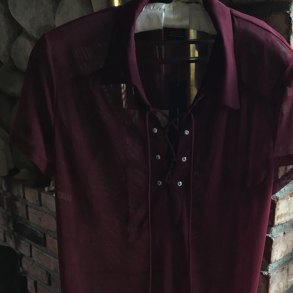 Adele & May Burgundy Sheer Top🌺 - Picture 13 of 13